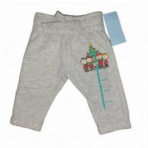 CHARLIE Brown Christmas Light Gray Baby Cotton Blend Sweatpants-Size 0-3 Months
